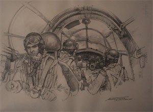 Inside the cockpit drawing by Michael Turner